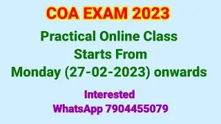 COA Practical Class | COA Online Class | COA Record Note