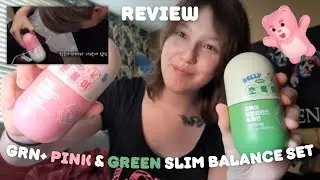 i tried the grn+ pink & green slim balance set...