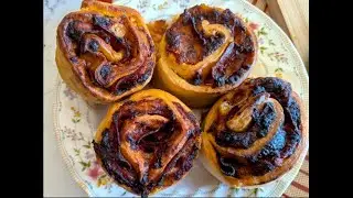 Pizza Pinwheel (First attempt) with shallot garlic butter