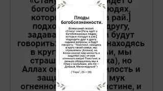 📅 28 Сафар - 13 сентября, 2023 г. (1445 г. по хиджре)  Плоды богобоязненности.