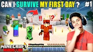 CAN I SURVIVE MY FIRST DAY IN MINECRAFT HARDCORE ? | GAMEPLAY#1 | HS GAMING