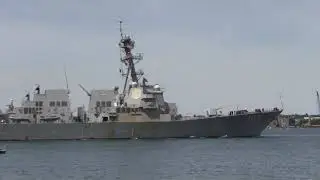 USS GRAVELY (DDG 107) departing Naval Base Kiel, Germany, on June 24, 2019.