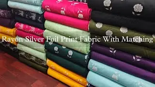 Rqyon Silver Foil Print Fabric With Matching Plane Bottom | Rayon Fabric Wholesaler and Manufacturer