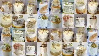 🎂White & Gold Cake Decorating Ideas/White Cake Design/Anniversary Cake/Birthday Cake Design/Cake
