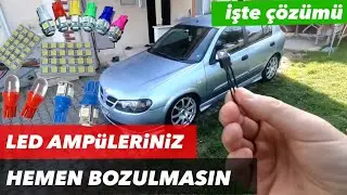 LED AMPÜLLERİNİZ HEMEN BOZULMASIN - 7812 voltaj regülatörü - T10 beyaz park tavan Plaka led modül