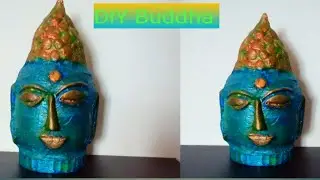 How to make Buddha with plastic bottle/ paper mache Buddha/Low budget homedecor ideas