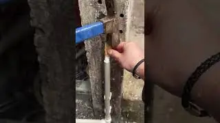 Smart idea to cover leaking pipes using glue and wood #shorts
