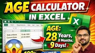 Excel में Exact Age कैसे निकालें | #Birth Date से दिन, महीने और साल कैलकुलेट करना सीखें  #Formula