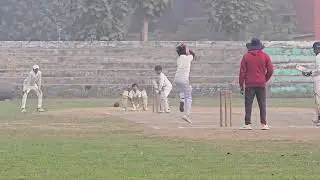 Under13cricket MATCH clip Montfort Cricket Acad vAhlawatAcademyArnav Bowling karte hue #leatherball