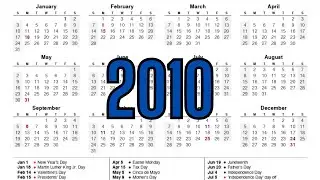 Calendar 2010 | English Calendar of 2010 (United States) with All Holidays and Festivals