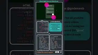 &ldquo;How to Create Glass Login Form in HTML & CSS | Modern UI 🔥