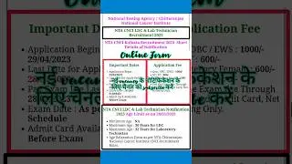 NTA CNCI LDC, Lab Technician Online Form 2023 #govtjobs #2023 #onlineform