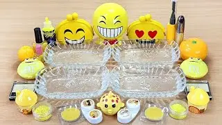Yellow Slime Series6 Season Color2 Mixing makeup Glitter and beads into Clear Slime