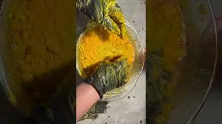 Bright Yellow Cubes Crush 💛 #asmr #oddlysatisfying #viral #dyedgymchalk #watercrumbles #shorts