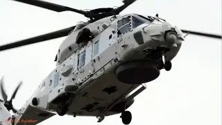 [4K] Dutch Navy trains how to attach a Dutch NH90 Helicopter to deck at MVK De Kooy (EHKD)