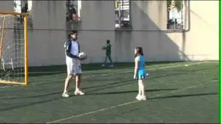 Personal trainer, Daniel Benites, teaching football.