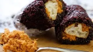 PURPLE STICKY RICE ROLL #pleasesubscribe #satisfying #shorts