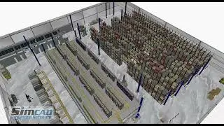 Warehouse Simulation with Simcad Simulation Software.
