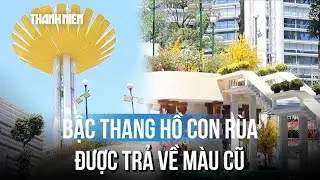 Bậc thang Hồ Con Rùa được trả về màu cũ
