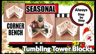 ✅UNIQUE TUMBLING TOWER BLOCKS CORNER BENCH DIY✅GRAB YOUR BLOCKS AND JOIN ME✅HIGH END LOOK FOR CHEAP