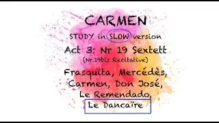 STUDY Carmen: Act 3/19, Sextet - Nr19bis, Recit - SLOW version DANCAIRE HIGHLIGHTED | Study Opera