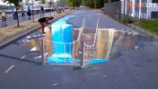 Estas pinturas en el piso de la calle son tan reales que no parecen pintura