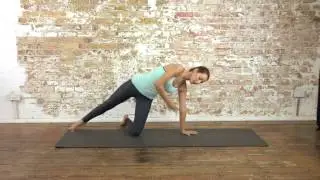 Half side plank pose on left hand