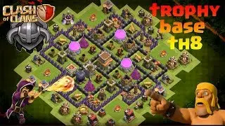 Clash of Clans Town Hall 8 Defense (CoC TH8) BEST Trophy Base Layout Defense Strategy 2019