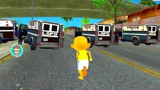 Upin Berusaha Lolos dari Barikade mobil polisi😱