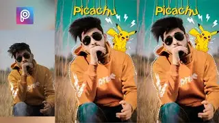 Pikachu Photo 🔥Editing tutorial in Picsart || Picsart Pikachu photo editing Step by step