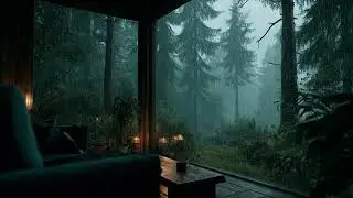Late Night Forest View from the Window | Calm Wind & Nature Sounds