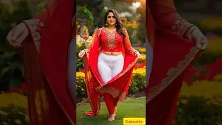 🌹 Beautiful Plus Size Model in Red Salwar Suit |Traditional Indian Fashion #shorts#fashion #trending