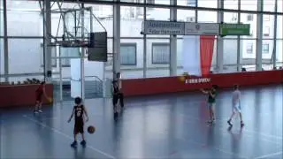 Grondvorm 1 oefenvorm  setshot na opbouwende dribbel met insnijden