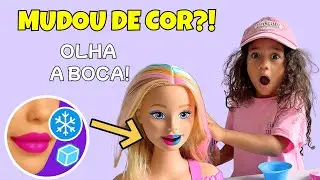 BARBIE PENTEADO - ZOE DESCOBRE SURPRESA CONGELANTE! ❄️😱 😱❄️💄