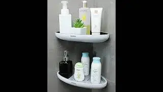 Corner Shelf Storage Shower Shampoo Holder Basket Rack Wall Mounted Shelf Punch Free Bathroom Kithch