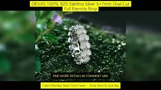 Oevas 100% 925 Sterling Silver 5*7Mm Oval Cut Full Eternity Ring For Women
