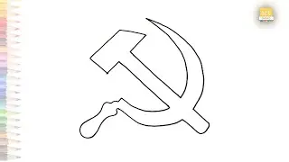 Hammer and Sickle drawing easy | Серп и молот рисунок | How to draw Hammer and Sickle simply| #easy
