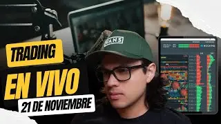 TRADING EN VIVO 21 de Noviembre del 2025 | M&Eacute;TODO WYCKOFF + ORDER FLOW + BOOKMAP | NASDAQ LIVE ⚠️