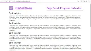 Page Scroll Progress Indicator Using HTML CSS & Javascript | Scroll Indicator in JS | RuncodeNow