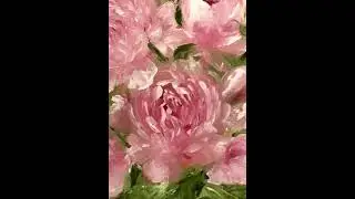 Пионы. Peonies Flowers Original Painting Wall Art &bull; Bouquet Pink Flowers Artwork #живописьмаслом