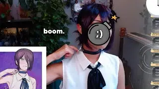 Reze cosplay test! 💣 Makeup + wig styling