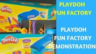 PLAYDOH FUN FACTORY - PLAYDOH MACHINE FUN TOY REVIEW.  PLAYDOH MACHINE TOY DEMONSTRATION LEARN COLOR