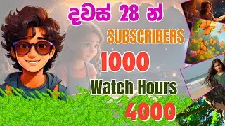 දවස් 28 න් සබ් 1000 යි Watch hours 4000 ගත්තා | Get 1000 subscribers and 4000 watch hours in 28 days