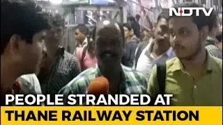 Heavy Rain Leaves Commuters Stranded At Thane Railway Station Since 4 AM