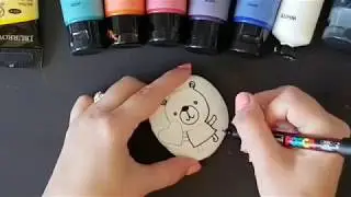 Bear Painted Rock Process Video