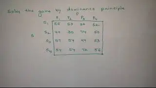 #2 Game Theory - Dominance Principle - 4 x 4 Game