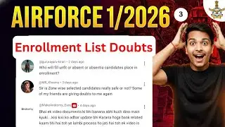 Enrollment list Doubts 03 Airforce 1 2026  | Rally & medical assistant | defenceverse 