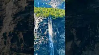 Geirangerfjord, Norway 🇳🇴 #waterfall #nature #travel #mountains #norway #fjord