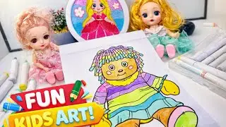Fun kids art ! Coco Bobo doll Coloring  