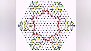 21-11 middle dots rangoli/big sankranti muggulu/rangoli designs new trending/lotus flower rangoli 